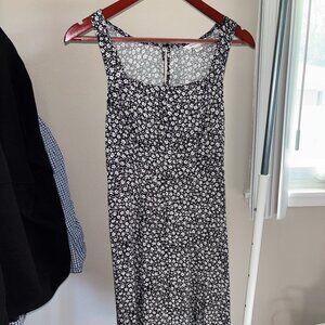American Eagle Black Floral Printed Dress XS